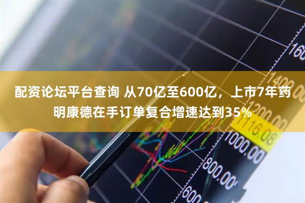 配资论坛平台查询 从70亿至600亿，上市7年药明康德在手订单复合增速达到35%