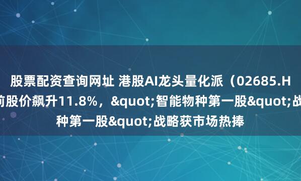 股票配资查询网址 港股AI龙头量化派（02685.HK）午间休市前股价飙升11.8%，"智能物种第一股"战略获市场热捧