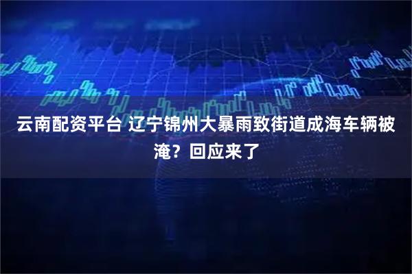 云南配资平台 辽宁锦州大暴雨致街道成海车辆被淹？回应来了